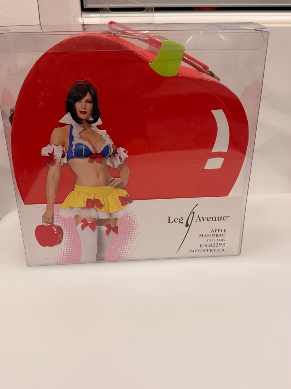Leg Avenue Red Apple Costume Handbag with Green Stem